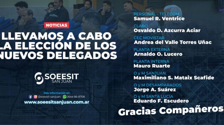 nuevos delegados soeesit