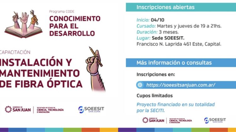 Desde La SECITI estamos financiando capacitación de oficios vinculados a nuestras plataformas estratégicas