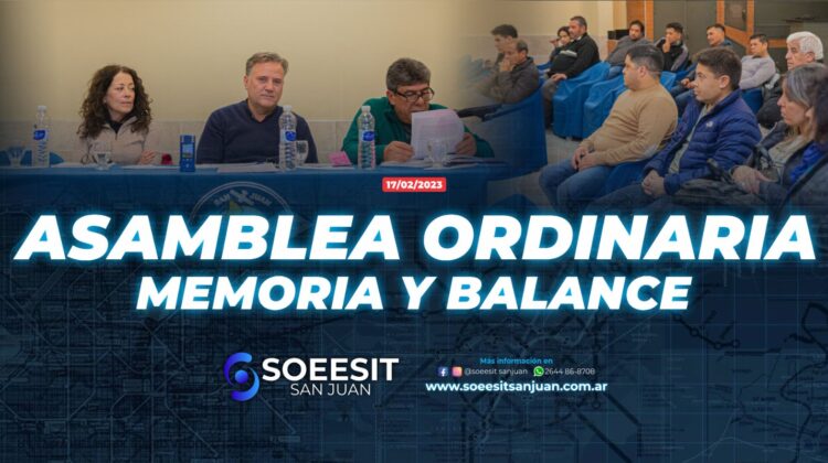 ASAMBLEA ORGINARIA MEMORIA Y BALANCE