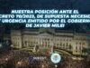 NUESTRA POSICIÓN ANTE EL DECRETO 70-2023, DE SUPUESTA NECESIDAD Y URGENCIA EMITIDO POR EL GOBIERNO